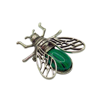 Malachite Bee Brooch